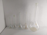 Cumpara ieftin Lot 5 baloane volumetrice sticlarie laborator, vechi, vintage