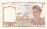 INDOCHINA 1 piastre ND (1946) XF+/AUNC-!!!