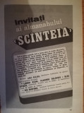 1985 Reclama Invitati SCANTEIA 24 x 16,5 cm comunism Ana Aslan, Niu Ruofeng