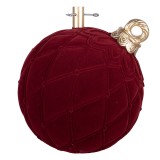 Cumpara ieftin Suport brad Craciun textil rosu metal auriu 42x40x43 cm