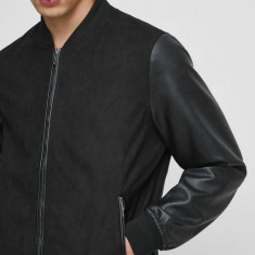 Medicine geaca bomber barbati, culoarea negru, de tranzitie