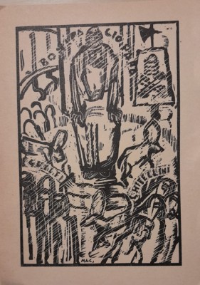 Mac Constantinescu (1900 - 1979), litografie 4 interbelică, 18 x 14 foto