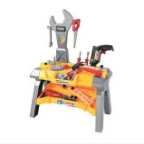 Banc de lucru cu scule pentru copii, accesorii, unelte incluse, 42 piese diferite, 71 cm inaltime, bormasina inclusa, cheie franceza, ciocan si saibe