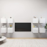 Dulapuri TV suspendate 8 buc. alb extralucios 30,5x30x30 cm PAL
