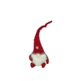 Ornament de craciun spiridus, flippy, gri/alb, textil, 58 cm