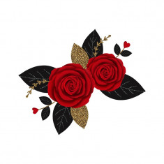 Sticker decorativ Trandafir, Rosu, 66 cm, 3440ST