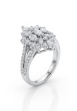 Inel Statement din Argint 925 cu Zirconii , Design Cluster Marquise Regal