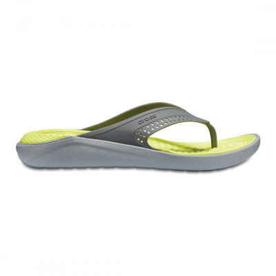 Slapi Crocs LiteRide Flip Gri - Slate Grey/Light Grey foto