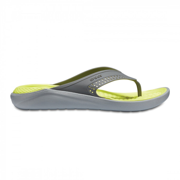 Slapi Crocs LiteRide Flip Gri - Slate Grey/Light Grey