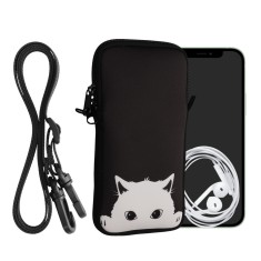 Husa Universala Kwmobile pentru telefon, Marime XXL - 7 inch, Negru/Alb, Neopren, KWM000016AJ022C foto