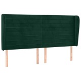 Cumpara ieftin Tablie pat cu aripioare verde inchis 183x23x118/128 cm catifea