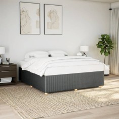 vidaXL Cadru de pat fără saltea, gri &icirc;nchis, 200x200 cm, textil