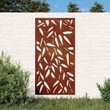 vidaXL Decor de perete 105x55 cm design frunze bambus oțel Corten 824483