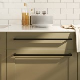 vidaXL M&acirc;nere de dulap, 5 buc., negru, 480 mm, oțel inoxidabil