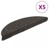 Covorase pentru scari autoadezive, 5 buc., 56x17x3 cm, antracit, semirotunde