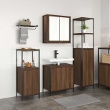 Set Mobilier Baie 3 Piese vidaXL Stejar Maro, Lemn Prelucrat. Dulap Chiuveta 60cm + Dulap Inalt 165cm + Dulap Mediu 95cm