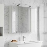 vidaXL Dulap cu oglindă pentru baie cu raft Alb 80 x 14.5 x 70 cm 889111