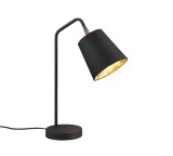 Veioza/Lampa de masa BUDDY, abajur reglabil, negru/auriu, dulie E27 -TRIO