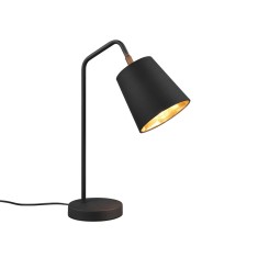 Veioza/Lampa de masa BUDDY, abajur reglabil, negru/auriu, dulie E27 -TRIO