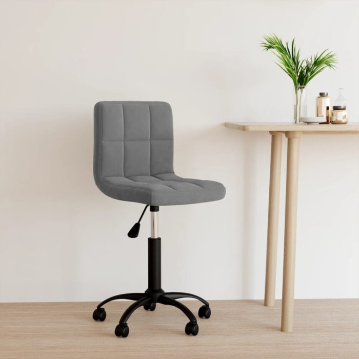 vidaXL Scaun de birou pivotant, gri &icirc;nchis, catifea 334357
