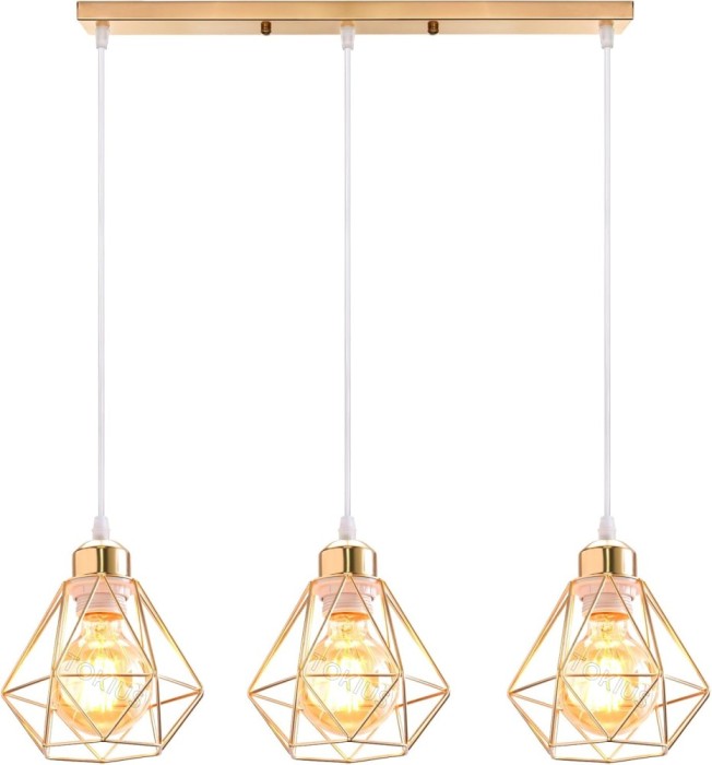Plafoniera, Lampa Suspendata, Model Vintage, E27, Auriu - CN