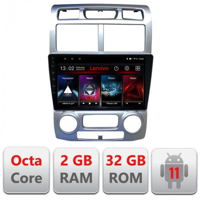 Navigatie dedicata Kia Sportage 2005-2007 D-0023 Lenovo Octa Core cu Android Radio Bluetooth Internet GPS WIFI DSP 2+32 GB 4G K CarStore Technology