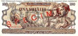 REPRODUCERE bancnota specimen 100 Lei 5-decembrie 1947 Romania