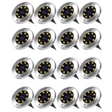 Set 16 Lampi Solare Spot 8 LED - Carcasa Metal, IP65, Alb Cald, Gradina Exterior