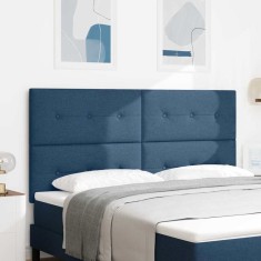 vidaXL Tăblie cu LED cu lumini cu bandă LED albastru 180 cm țesătură