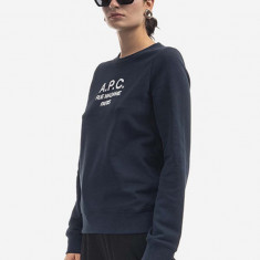 A.P.C. hanorac de bumbac Sweat Tina femei, culoarea bleumarin, cu imprimeu COEZD.F27561-MARINE