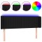 Tablie de pat cu LED, negru, 147x16x78/88 cm, textil