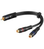 Cablu adaptor RCA la 2x RCA mama OFC dublu ecranat Goobay