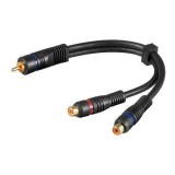 Cablu adaptor RCA la 2x RCA mama OFC dublu ecranat Goobay