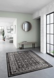 Cumpara ieftin Covor Premium Belgian Model Valencia 22212-996, Marime 80 x 150 cm, Gri, Negru, Antialergic, Polipropilena, Living, Dormitor, Sufragerie, Birou
