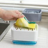 Dozator/suport 2 in 1 pentru detergent lichid cu burete inclus