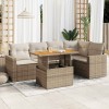 VidaXL Set canapele de grădină cu perne, 6 piese, bej, poliratan 3327040