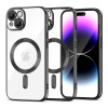 Husa Tech-Protect Magshine MagSafe pentru Apple iPhone 15 Plus Negru, Transparent, Silicon, Carcasa