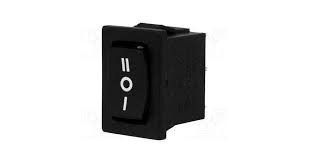 Intrerupator CR 19.2x13mm 3A 250Vac negru ON-OFF-ON I-0-II foto