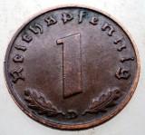 B.074 GERMANIA 1 REICHSPFENNIG 1938 D, Europa, Bronz
