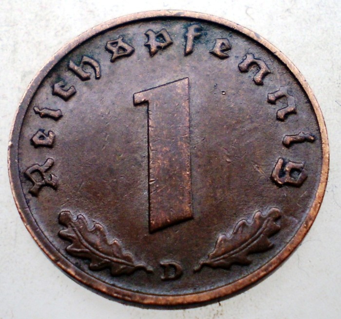 B.074 GERMANIA 1 REICHSPFENNIG 1938 D