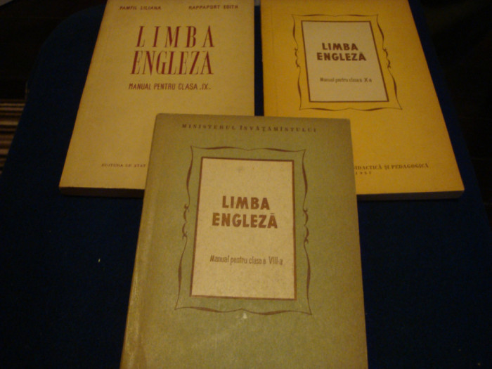 Limba engleza - manuale de clasa 8-a , 9-a , 10-a - 1957