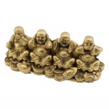 Statueta feng shui din rasina cu buddha intelept nu vede nu aude nu vorbeste 125cm