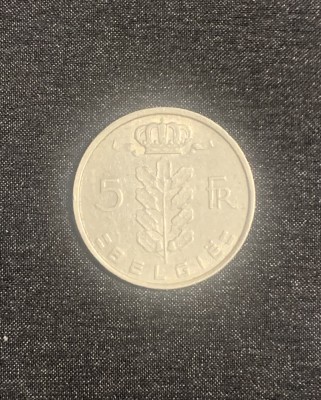 Moneda 5 franci 1976 Belgia foto