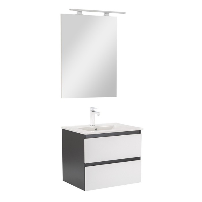 Mobilier complet de baie Vario Forte 60 antracit-alb