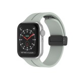 Curea compatibila Apple Watch, pentru Ultra, Ultra 2, SE, 9/8/7/6/5/4/3/2/1 - 42/44/45/49MM, Inchidere Magnetica, Silicon Band, LUVLU&trade;, Gri