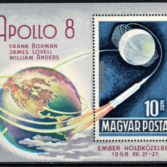 UNGARIA 1969 - Cosmonautica, Apollo 8 / bloc MNH