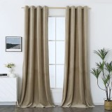Set doua draperii catifea, bej cappuccino