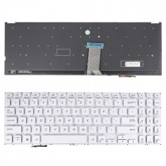 Tastatura Laptop, Asus, VivoBook S15 S530, S530U, S530UA, S530UF, S530UN, S530F, S530FA, S530FN, cu iluminare, argintie, layout US
