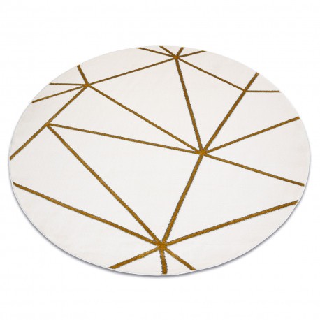 Exclusiv EMERALD covor 1013 cerc - glamour, stilat, geometric cremă / aur, cerc 120 cm