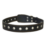 Zgardă pentru c&acirc;ini din piele - 76cm, 35mm - neagră, Zgarda, COLLAR